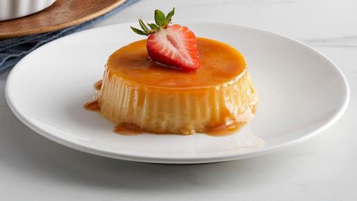 Flan · Rich and silky flan topped with caramel sauce. (490 Cal)