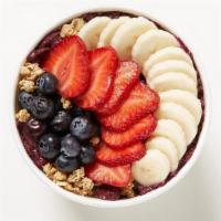 Acai Banana Berry Bowl · A dream team of berries is a staple to a nutritional diet. Unsweetened Acai blended with pin...