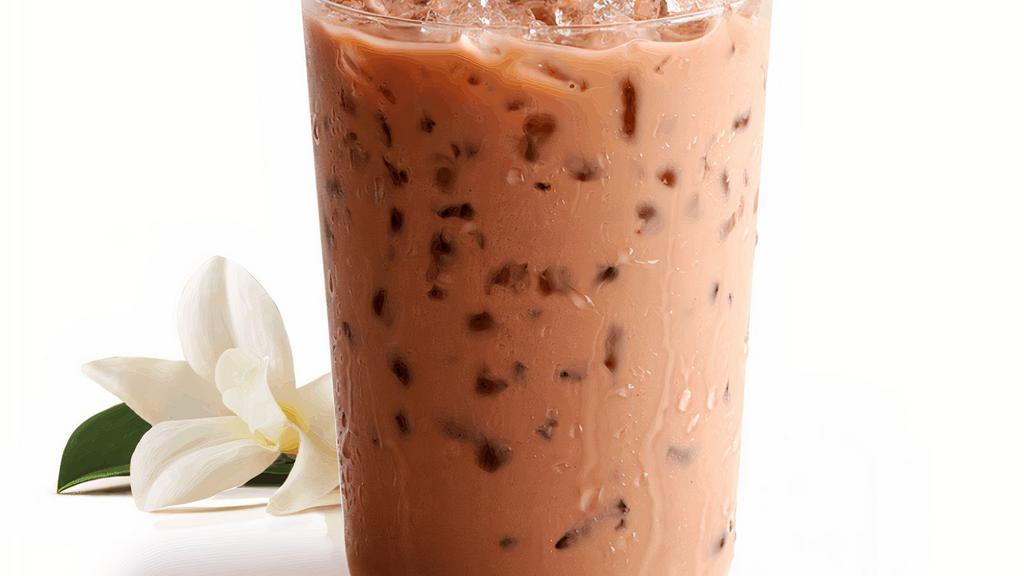 Iced Coffees|Vanilla Iced Coffee · Our premium espresso shots blended with our French Deluxe™ vanilla powder and served over ice for a refreshing and delicious vanilla coffee drink.