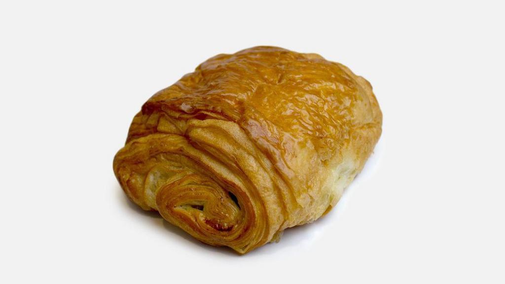 Croissants|Chocolate Croissant · Layers of flaky, buttery croissant dough filled with rich chocolate. This has not been Kosher certified. 360 Calories