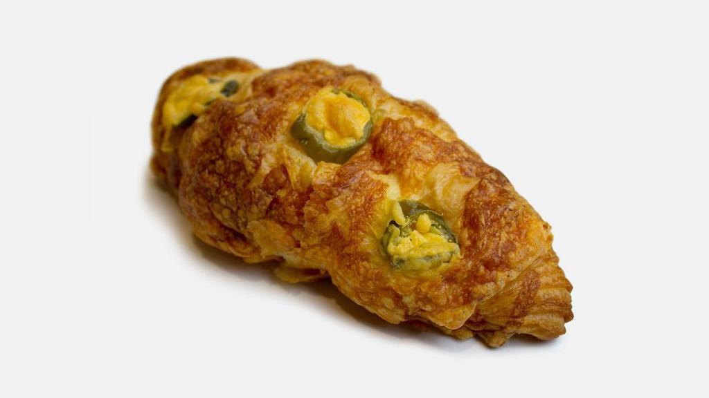 Croissants|Jalapeno Cheddar Croissant · A savory treat, this buttery, flaky croissant has just the right balance of cheddar cheese and jalapenos. This has not been Kosher certified. 230 Calories