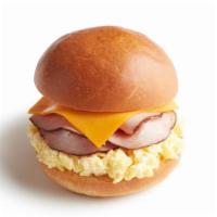 Sandwiches & Wraps|Ham Egg And Cheese Brioche · A buttery brioche bun filled with fluffy eggs, black forest ham and cheddar cheese. 400 Calo...