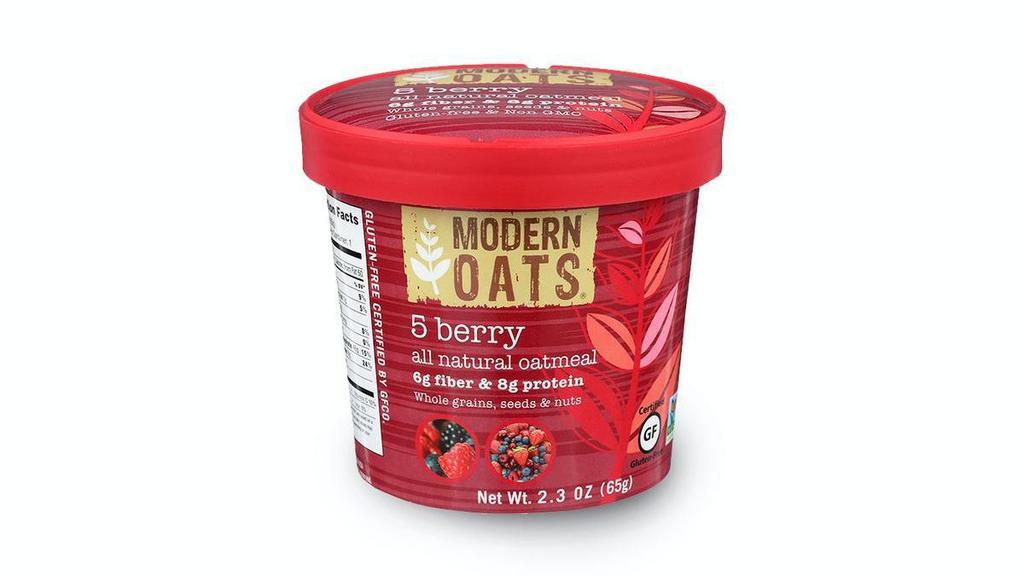 Oatmeal & Cereal|Modern Oats 5 Berry · This very berry blend of juicy, nutrient packed and antioxidant rich oatmeal is loaded with blueberries, strawberries, cranberries, blackberries, raspberries, and accented with California almonds and pecans. 250 Calories