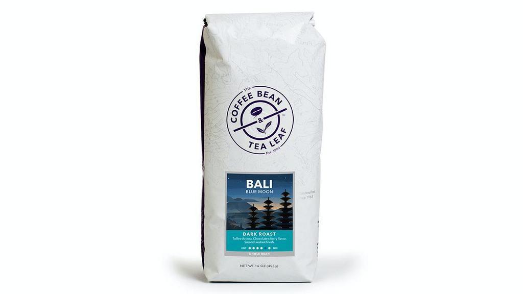 Retail Coffee|Bali Blue Moon · A fragrant toffee aroma with flavors of walnuts and semi-sweet chocolate, with a crisp black cherry finish; this coffee comes from the Kintamani Highlands in North Bali, Indonesia.. Our Bali Blue Moon is grown at an altitude between 3200 and 3900 feet, under shade trees, with orange and tangerine trees planted between the rows of coffee. Harvesting is done from May to October when only ripe fruit is picked, and the coffee is then semi-washed with a two-step sun drying process. KSA certified.