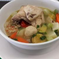 Chicken Soup/ Sopa De Gallina · Chicken soup with vegetables, served with white rice, you can add tortillas for an additiona...