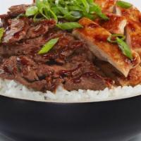 Chicken & Steak Bowl · A combination of all-natural grilled chicken and marinated rib-eye steak hand basted with ou...