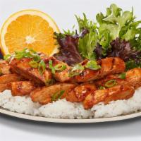 Sweet & Spicy Chicken Plate · Fresh, never frozen chicken seared and drizzled with our new Sweet Chili Sauce.