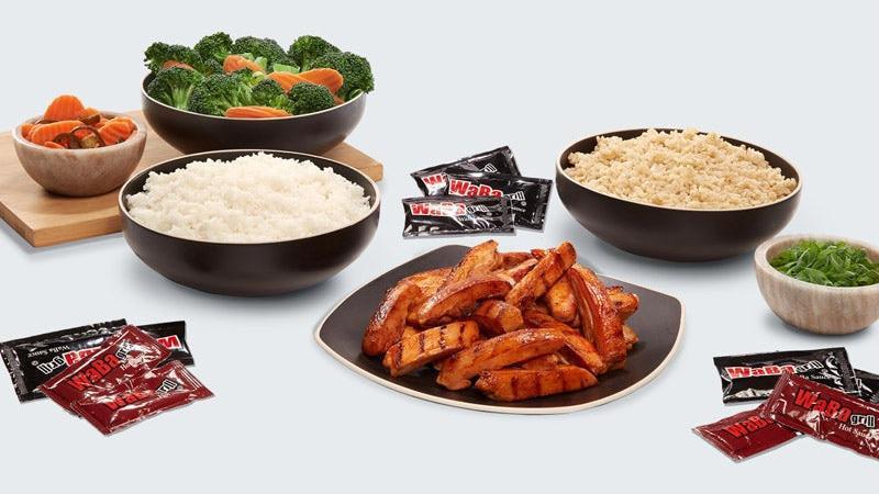 Sweet And Spicy Chicken Family Meal · Family-sized shareable portions including our all-natural grilled chicken drizzled with our new Sweet Chili Sauce, Veggies, and Rice. Serves 4. .