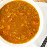 Vegetable And Lentil Soup · A perfect combination of carrots, leeks, garlic, onions, celery and lentils slowly cooked in...