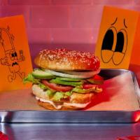 Refuse To Testify Turkey Burger · Turkey patty, lettuce, tomato, onion, avocado, and house sauce on a bun.