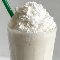 Vanilla Frappe · Vanilla extract blended with whole milk and topped with whip cream. Simple but utterly delic...