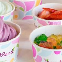 15-Cup Package  · Includes your choices of frozen yogurt, sorbet or ice cream & five toppings.