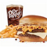 Large Double Bacon Cheesy Jack Combo · Includes large French Fries and your choice of a large drink.