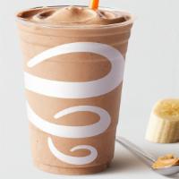 Peanut Butter Moo'D (Medium) · Fat-free vanilla frozen yogurt, soymilk, chocolate moo'd dairy base, bananas, peanut butter ...