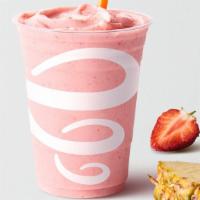 Aloha Pineapple® Smoothie · pineapple juice, pineapple sherbet, strawberries, bananas, nonfat Greek yogurt.