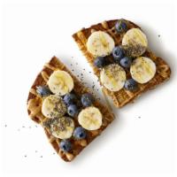 Pb Banana Toast · Bananas, Seeded Multigrain Bread, Blueberries, Honey, Peanut Butter, Chia Seeds.. cals: 360....