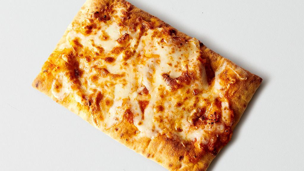 Four Cheese Flatbread · Flatbread, Pizza Sauce, Mozzarella Cheese, Provolone Cheese, Parmesan and Romano Cheese.. cals: 350. (Contains Milk, Wheat)