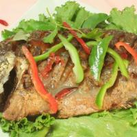Spicy Sauce With Deep Fried Tilapia · 