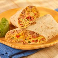 Burrito · 2 eggs with choice of Ham, Mexican Sausage, A La Mexicana, Potato or just scrambled. Served ...