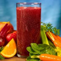 Vampire Juice (24 Oz) · Vampiro. Carrot, orange, apple, beets, celery, parsley, and spinach.