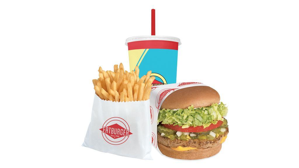 Turkeyburger Meal · A sensationally seasoned turkey patty is grilled to perfection and built-to-order with your choice of toppings and add-ons on a toasted whole wheat bun. Served with choice of fries and a drink.