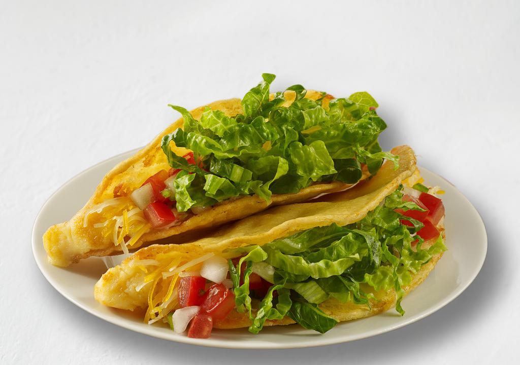 Potato Taco · One crispy corn tortilla filled with creamy mashed potatoes and cheese with your choice of toppings.