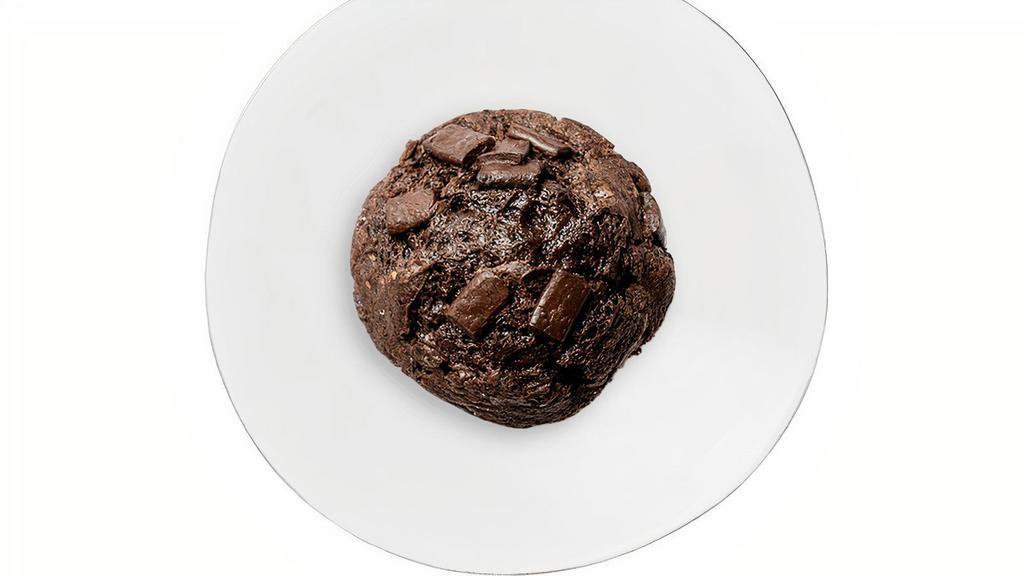 Double Chocolate Chip Muffin · Moist chocolate muffin loaded with chocolate flavor and chocolate chunks. Contains: Wheat, Milk, Egg, Soy.