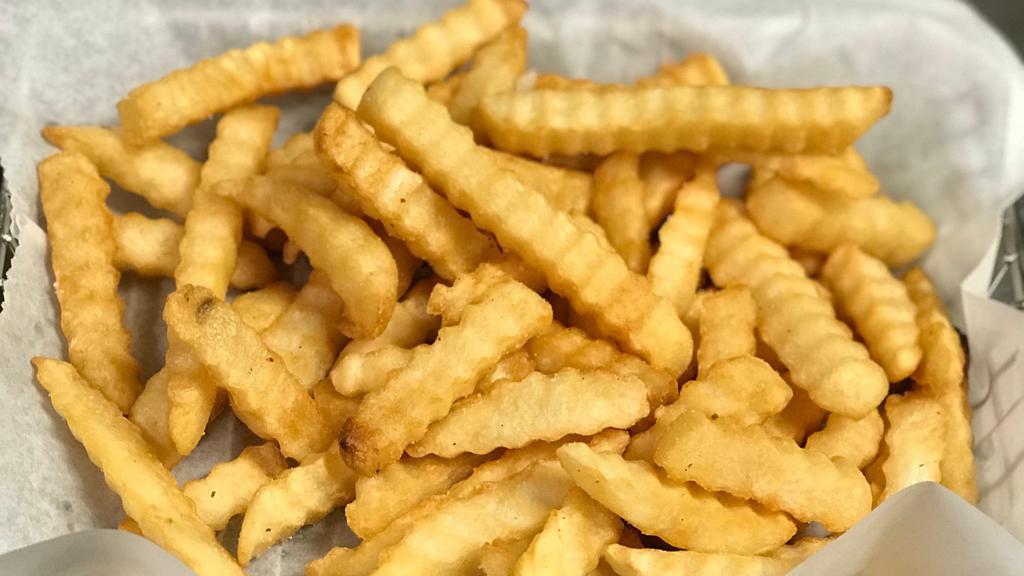 French Fries · Our delicious French fries are deep-fried till golden brown, with a crunchy exterior and a light fluffy interior. Seasoned to perfection!