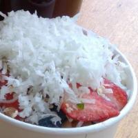 Island Bowl · Blended with acai, banana, mango, pineapple juice, and coconut milk. Toppings is banana. Fre...