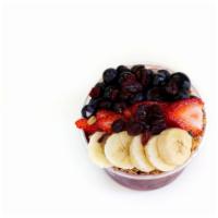Super Berry Bowl · Blended with acai, banana, strawberries, and apple juice toppings is banana, strawberries, b...