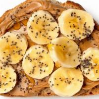 Peanut Butter & Banana Toast · A creamy comfort, featuring smooth peanut butter, fresh sliced banana, a drizzle of pure hon...