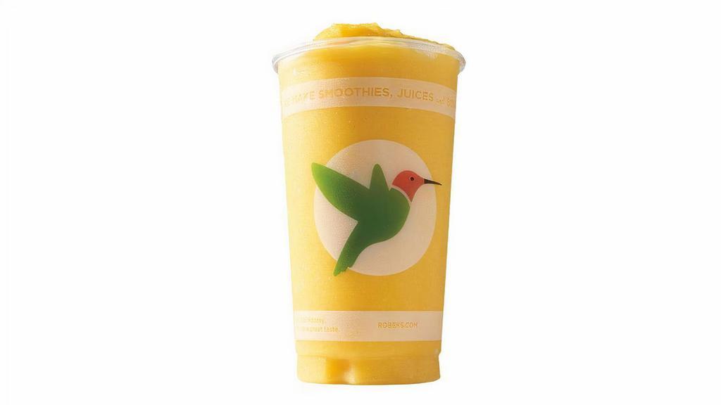 Mahalo Mango · Mango, Pineapple Sherbet, Non-Fat Frozen Yogurt, Papaya Juice. Calories: 170/350/480