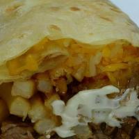 California Burrito · CARNE ASADA, SOUR CREAM, CHEESE, FRIES