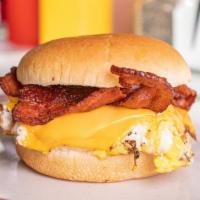Bacon, Egg & Cheese · Bacon | 2 fried eggs | American cheese | roll