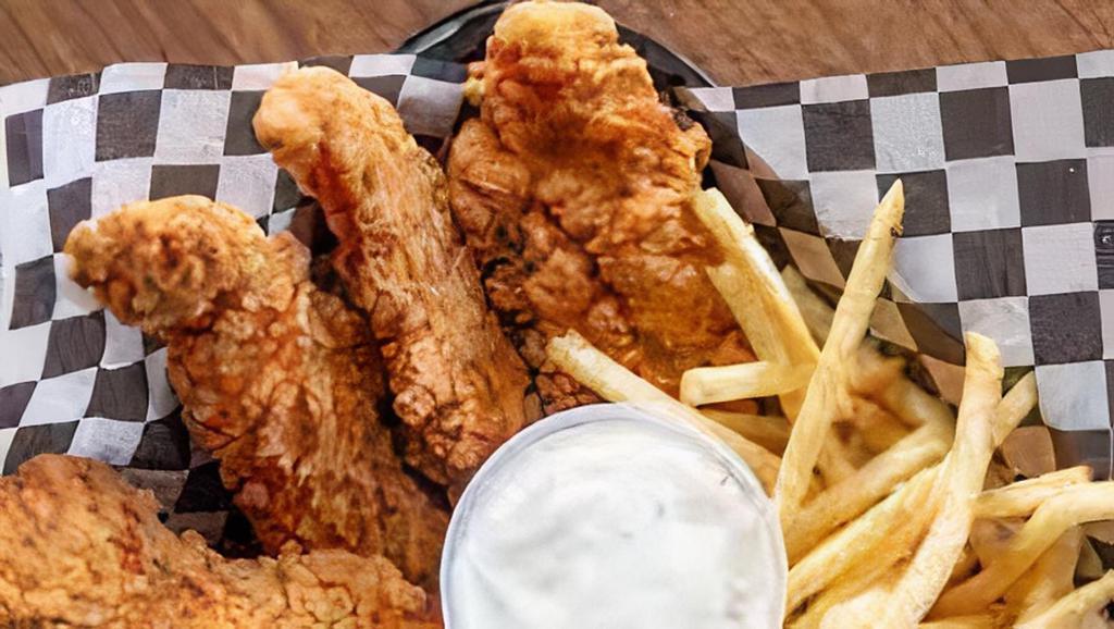 Chicken Tenders Combo (4 Tenders) · 4 pcs Crispy fried chicken tenders with a choice of side and a drink!