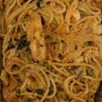 Spaghetti & Meatball · Meat sauce, Parmesan, and basil.