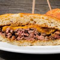 Bbq Tri-Tip Sandwich · 100% grass-fed natural tri-tip, sharp cheddar, grilled onions, and our housemade gluten-free...