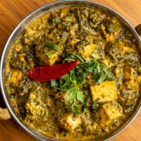Saag Paneer · Vegetarian. Spinach cooked with cottage cheese and Indian spices.