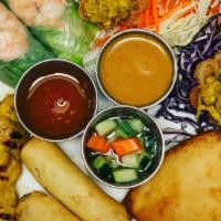 Lanna’S Platter · Two each of crispy spring roll, sa-tay, curry cup, golden triangle, fresh salad roll.