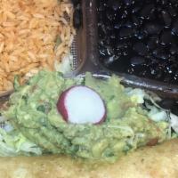 Chimichanga Plate · A crisp burrito stuffed with shredded beef or chicken and guacamole.