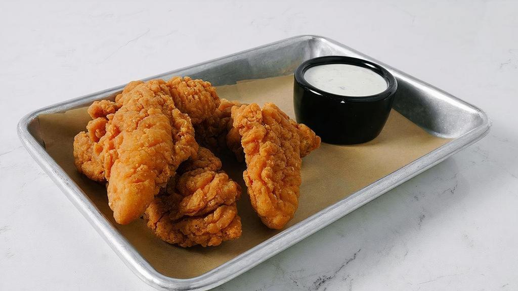 Chicken Tenders · Tossed in your choice of Citrus Mango BBQ, Traditional BBQ, or Buffalo Sauce and served with ranch.