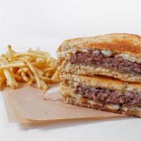 Pollymelt · Our signature patty smothered in grilled sweet. onions and your choice of melted Swiss or Ch...