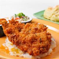 Fried Chicken Dinner · Buttermilk-brined boneless chicken breast, topped with our spicy honey butter and served wit...