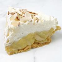 Banana Cream Slice · Plump fresh bananas lavished in creamy vanilla custard and topped with whipped cream and alm...