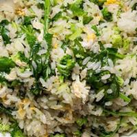 Vegetable Fried Rice · vegetable fried rice with egg, spinach, broccoli, and green onions