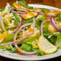 Salad-Monterey · Romaine Lettuce - Bell Pepper - Red Onion - Zucchini - Mozzarella - Blood Orange Vinaigrette...