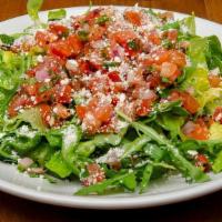 Salad-Del Mar · Romaine Lettuce & Arugula - Roma Tomato Slices - Cotija Cheese - Cilantro - Truffle Oil - Li...
