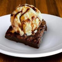 Brownie Monday · Rich Chocolate Chip Brownie - Vanilla Ice Cream - Caramel Syrup - Chocolate Syrup