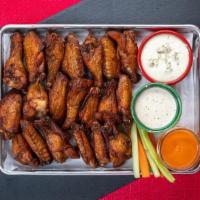 20 Pcs All Natural Wings · all natural (no hormones or antibiotics)  chicken wings cooked to perfection. Choose your fa...