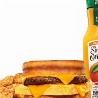 Cheesy Sausage And Egg Breakfast Melt Meal · 